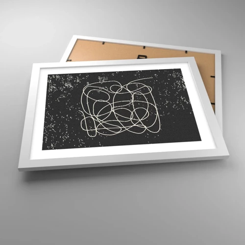 Affiche dans un cadre blanc - Poster - Errance des pensées - 40x30 cm