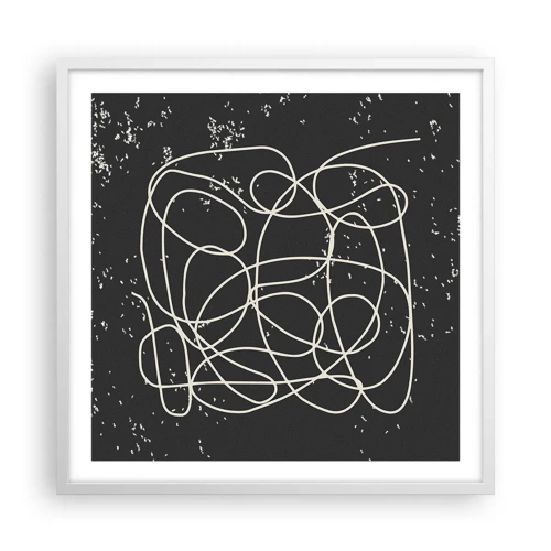 Affiche dans un cadre blanc - Poster - Errance des pensées - 60x60 cm