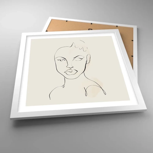 Affiche dans un cadre blanc - Poster - Esquisse de la sensualité - 40x40 cm