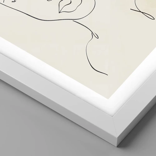 Affiche dans un cadre blanc - Poster - Esquisse de la sensualité - 40x40 cm