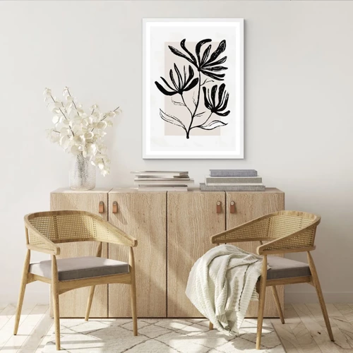 Affiche dans un cadre blanc - Poster - Esquisse pour l'herbier - 40x50 cm
