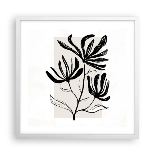 Affiche dans un cadre blanc - Poster - Esquisse pour l'herbier - 50x50 cm