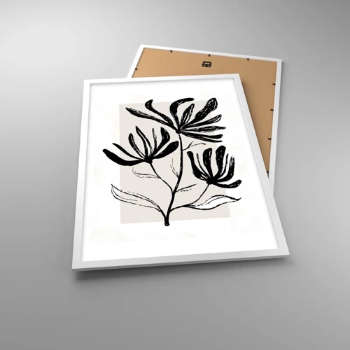 Affiche dans un cadre blanc - Poster - Esquisse pour l'herbier - 50x70 cm