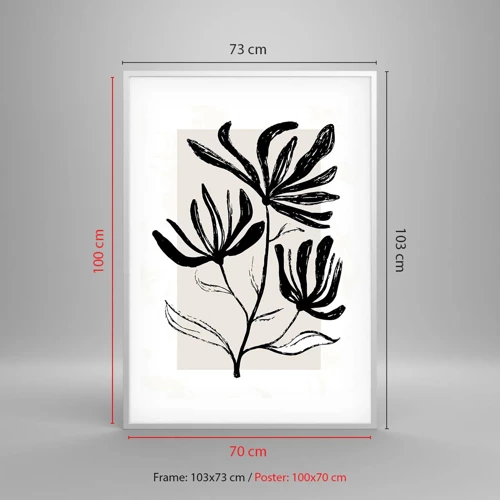 Affiche dans un cadre blanc - Poster - Esquisse pour l'herbier - 70x100 cm