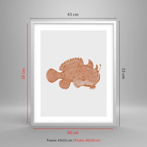 Affiche dans un cadre blanc - Poster - Et pourtant un poisson - 40x50 cm