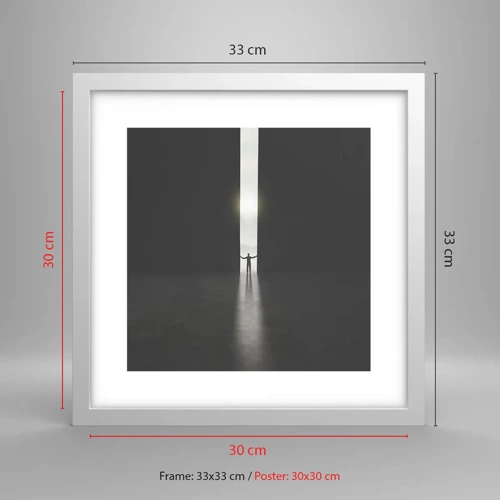 Affiche dans un cadre blanc - Poster - Étape vers un avenir radieux - 30x30 cm