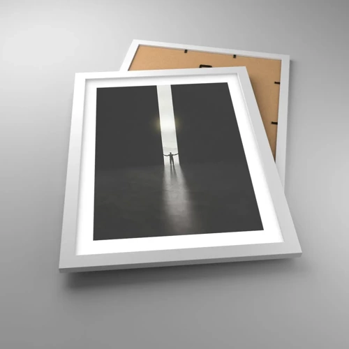 Affiche dans un cadre blanc - Poster - Étape vers un avenir radieux - 30x40 cm