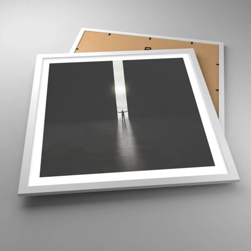 Affiche dans un cadre blanc - Poster - Étape vers un avenir radieux - 50x50 cm