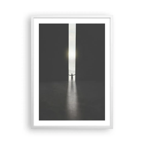 Affiche dans un cadre blanc - Poster - Étape vers un avenir radieux - 50x70 cm