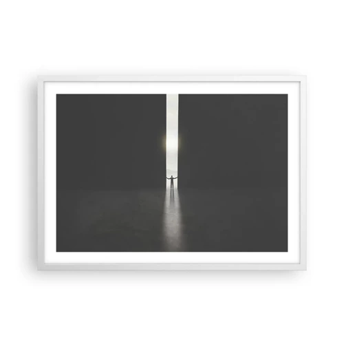 Affiche dans un cadre blanc - Poster - Étape vers un avenir radieux - 70x50 cm