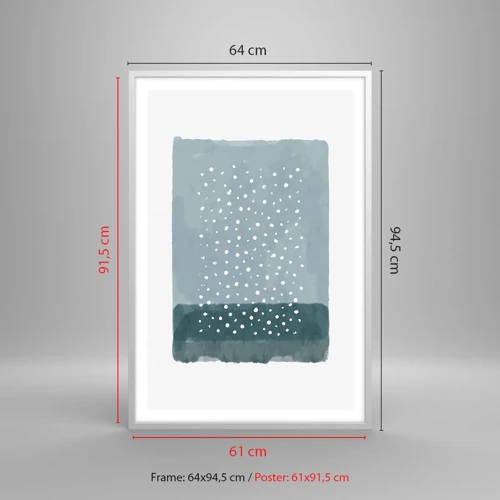 Affiche dans un cadre blanc - Poster - Évolution de bleus - 61x91 cm