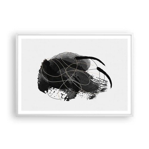 Affiche dans un cadre blanc - Poster - Fait de noir - 100x70 cm