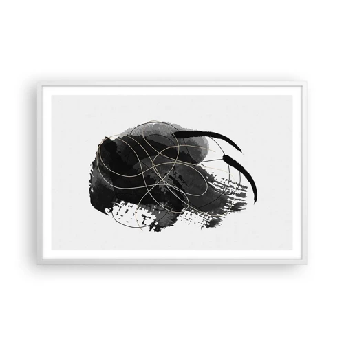 Affiche dans un cadre blanc - Poster - Fait de noir - 91x61 cm