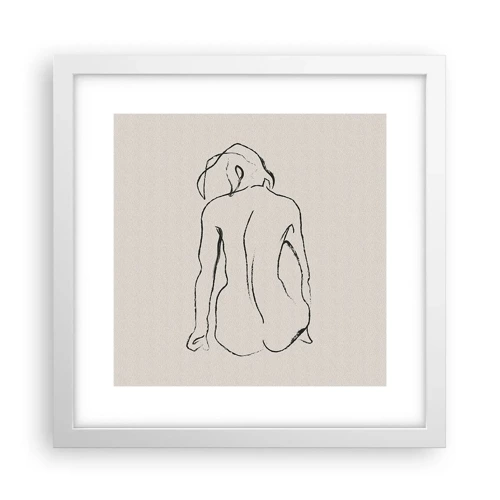 Affiche dans un cadre blanc - Poster - Femme nue - 30x30 cm