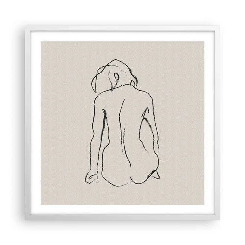 Affiche dans un cadre blanc - Poster - Femme nue - 60x60 cm