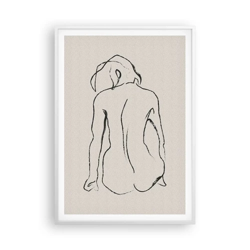 Affiche dans un cadre blanc - Poster - Femme nue - 70x100 cm