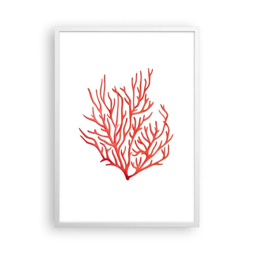 Affiche dans un cadre blanc - Poster - Filigrane de corail - 50x70 cm