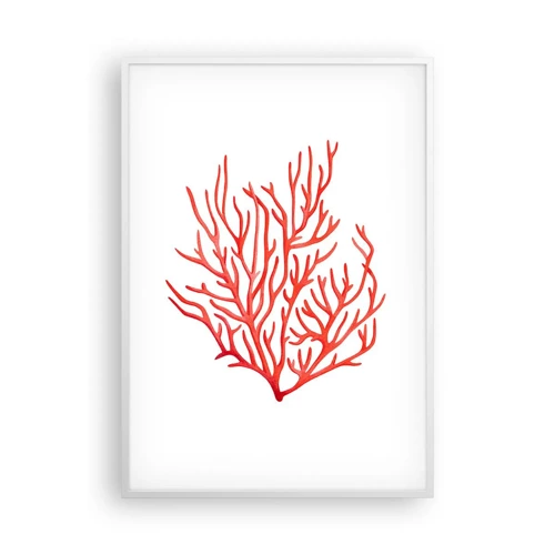 Affiche dans un cadre blanc - Poster - Filigrane de corail - 70x100 cm