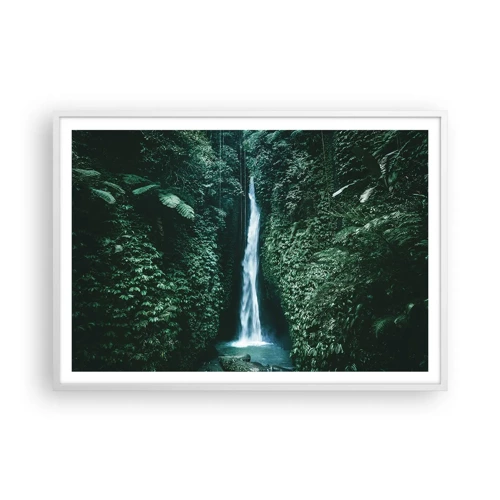 Affiche dans un cadre blanc - Poster - Fontaine tropicale - 100x70 cm