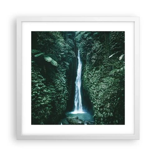 Affiche dans un cadre blanc - Poster - Fontaine tropicale - 40x40 cm