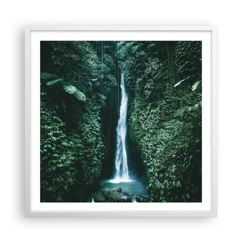 Affiche dans un cadre blanc - Poster - Fontaine tropicale - 60x60 cm