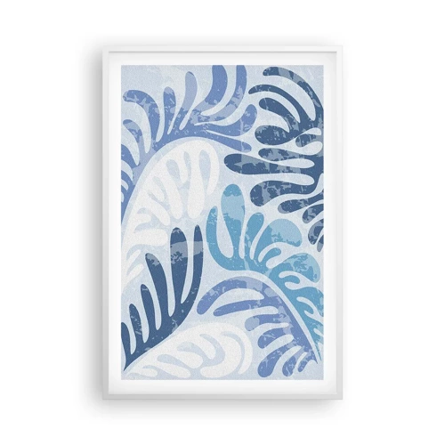 Affiche dans un cadre blanc - Poster - Fougères bleues - 61x91 cm