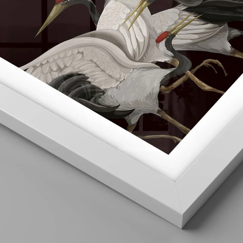 Affiche dans un cadre blanc - Poster - Histoire d'oiseaux - 30x40 cm
