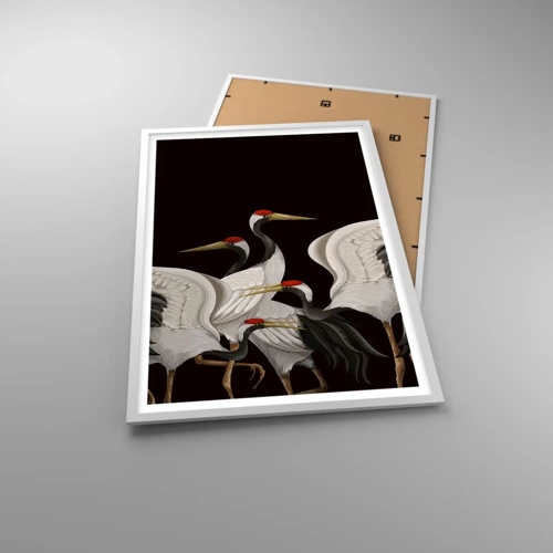 Affiche dans un cadre blanc - Poster - Histoire d'oiseaux - 61x91 cm