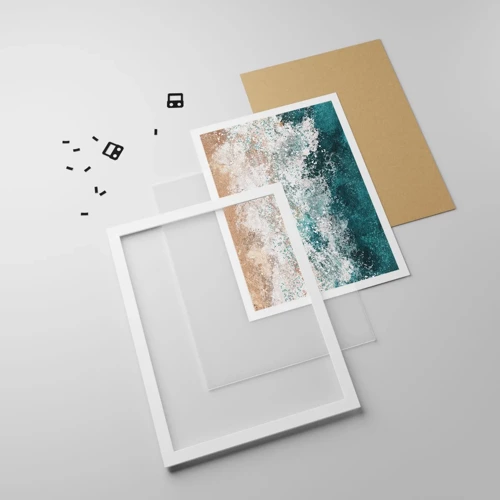 Affiche dans un cadre blanc - Poster - Histoires de la mer - 30x40 cm