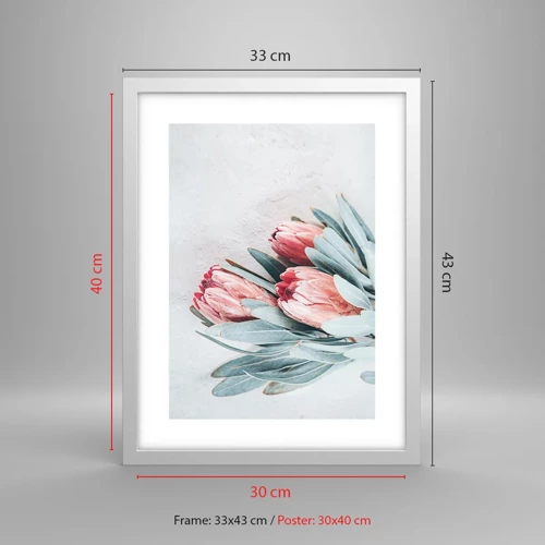 Affiche dans un cadre blanc - Poster - Honte de leur propre beauté - 30x40 cm