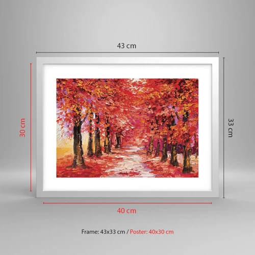 Affiche dans un cadre blanc - Poster - Impression d'automne - 40x30 cm