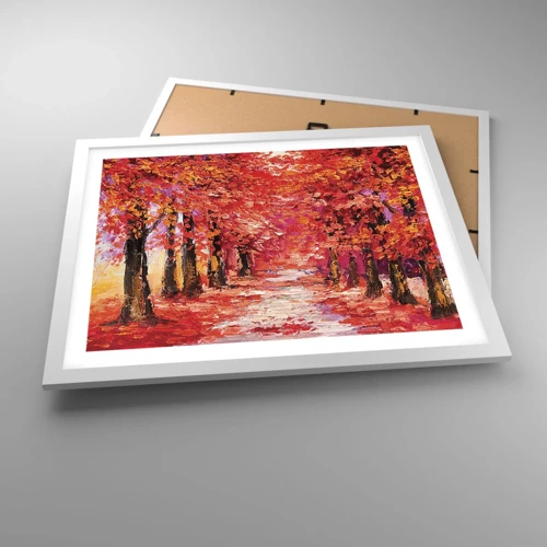 Affiche dans un cadre blanc - Poster - Impression d'automne - 50x40 cm