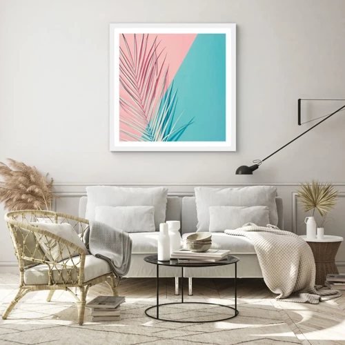 Affiche dans un cadre blanc - Poster - Impression tropicale - 30x30 cm