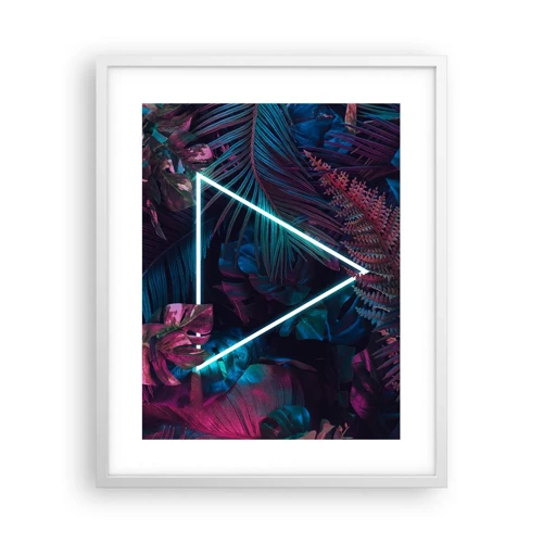Affiche dans un cadre blanc - Poster - Jardin de style disco - 40x50 cm