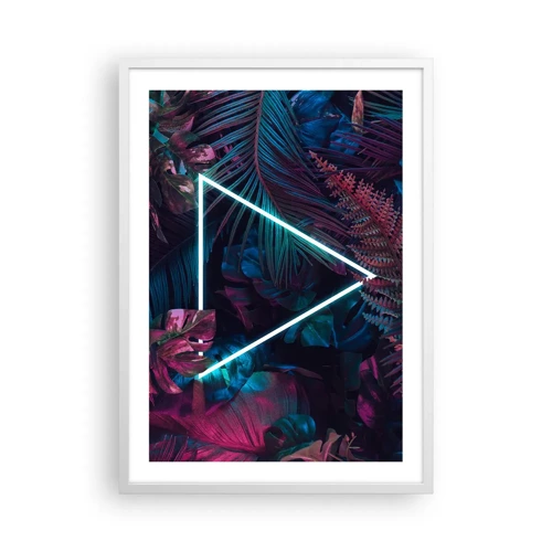 Affiche dans un cadre blanc - Poster - Jardin de style disco - 50x70 cm