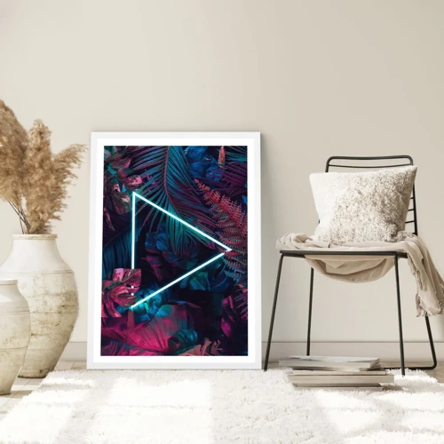 Affiche dans un cadre blanc - Poster - Jardin de style disco - 50x70 cm