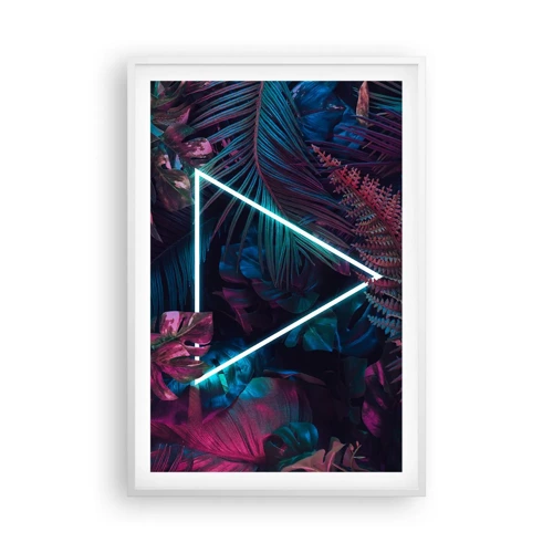 Affiche dans un cadre blanc - Poster - Jardin de style disco - 61x91 cm