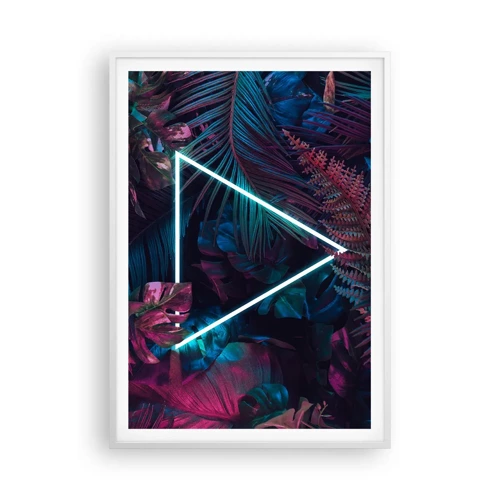 Affiche dans un cadre blanc - Poster - Jardin de style disco - 70x100 cm