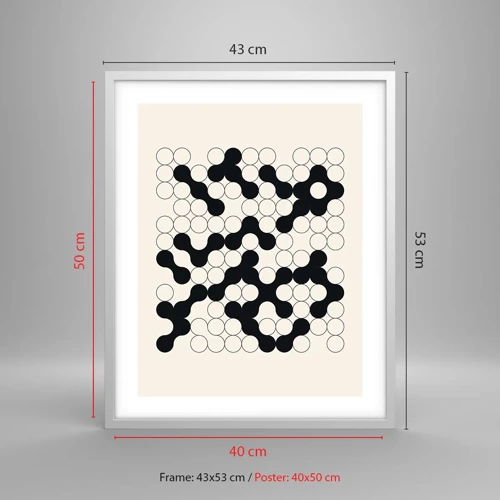 Affiche dans un cadre blanc - Poster - Jeu chinois – variation - 40x50 cm