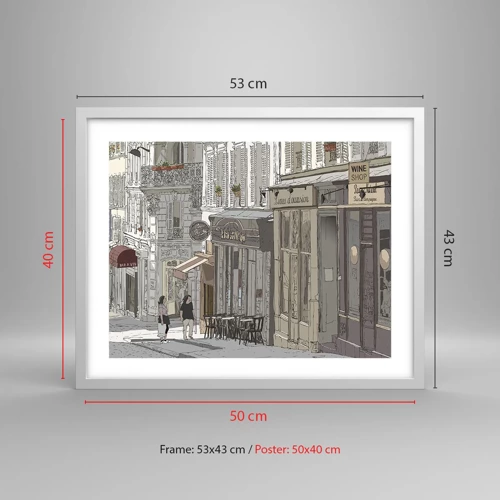 Affiche dans un cadre blanc - Poster - Joie de la ville - 50x40 cm