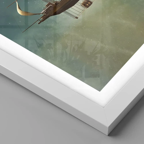 Affiche dans un cadre blanc - Poster - Jules Verne vous salue - 60x60 cm