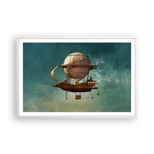Affiche dans un cadre blanc - Poster - Jules Verne vous salue - 91x61 cm
