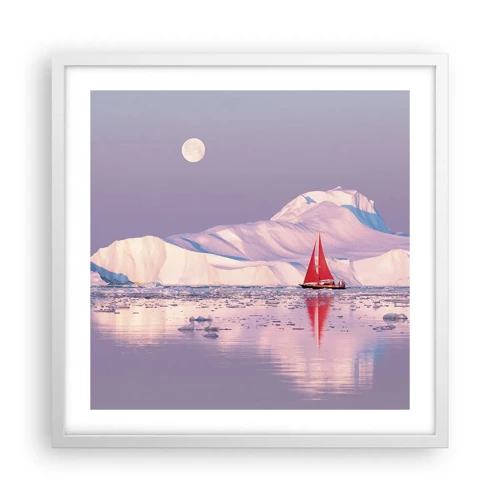 Affiche dans un cadre blanc - Poster - La chaleur de la voile, le froid de la glace - 50x50 cm