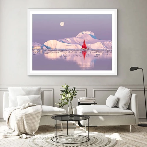 Affiche dans un cadre blanc - Poster - La chaleur de la voile, le froid de la glace - 91x61 cm