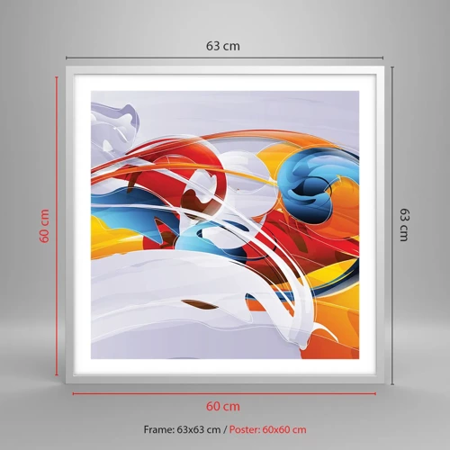Affiche dans un cadre blanc - Poster - La danse des éléments - 60x60 cm