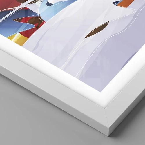 Affiche dans un cadre blanc - Poster - La danse des éléments - 91x61 cm