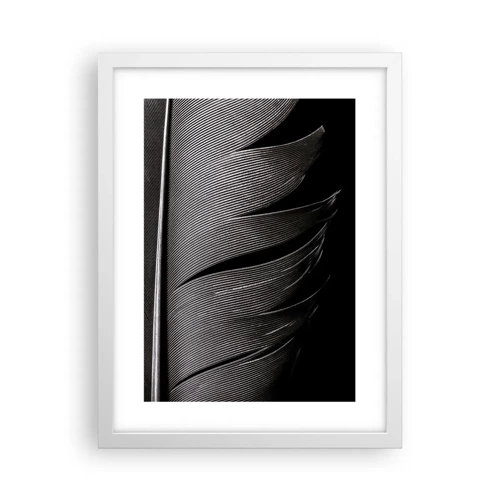 Affiche dans un cadre blanc - Poster - La plume – un design magnifique - 30x40 cm