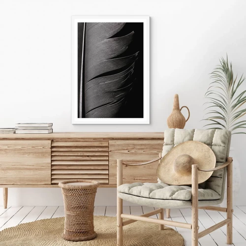 Affiche dans un cadre blanc - Poster - La plume – un design magnifique - 50x70 cm