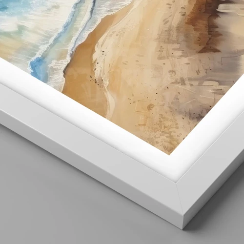Affiche dans un cadre blanc - Poster - La vague qui revient - 40x50 cm