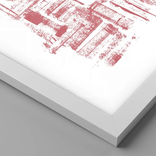 Affiche dans un cadre blanc - Poster - La ville rouge - 40x30 cm